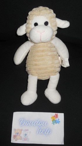 Doudou peluche mouton beige
